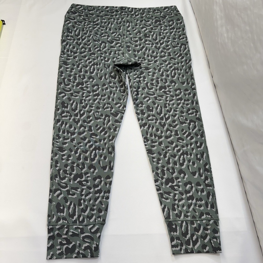 Aerie Offline‎ Green Leopard Animal Print Stretch Joggers Women's Size XXL - Picture 2 of 11
